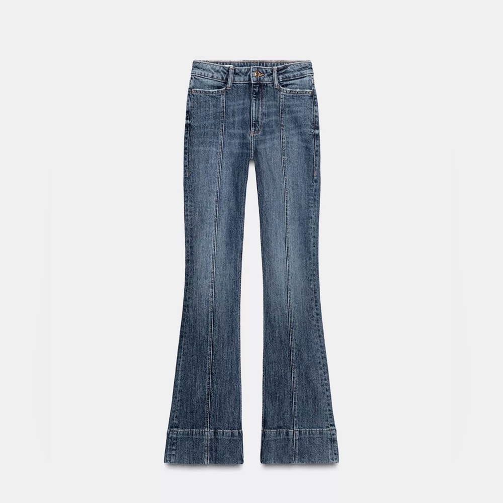 NWOT Zara Z1975 MID-RISE SEAM FLARE JEANS